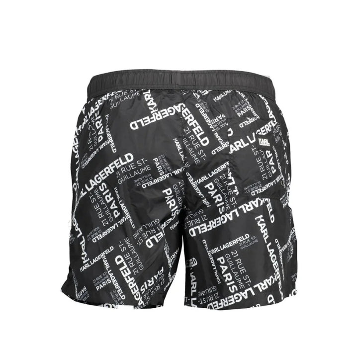 Karl Lagerfeld Black Polyester Men’s Swim Trunk