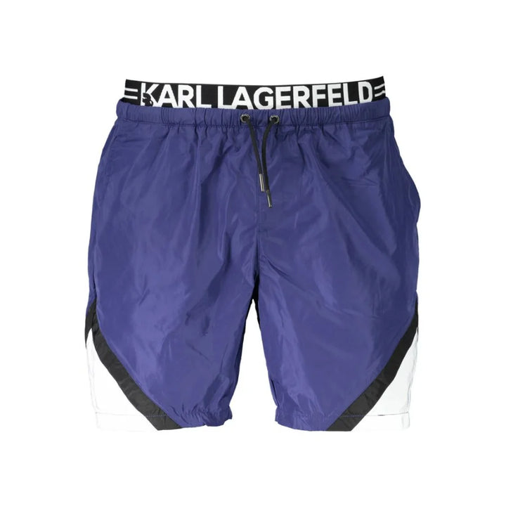 Karl Lagerfeld Blue Polyester Bermuda Shorts