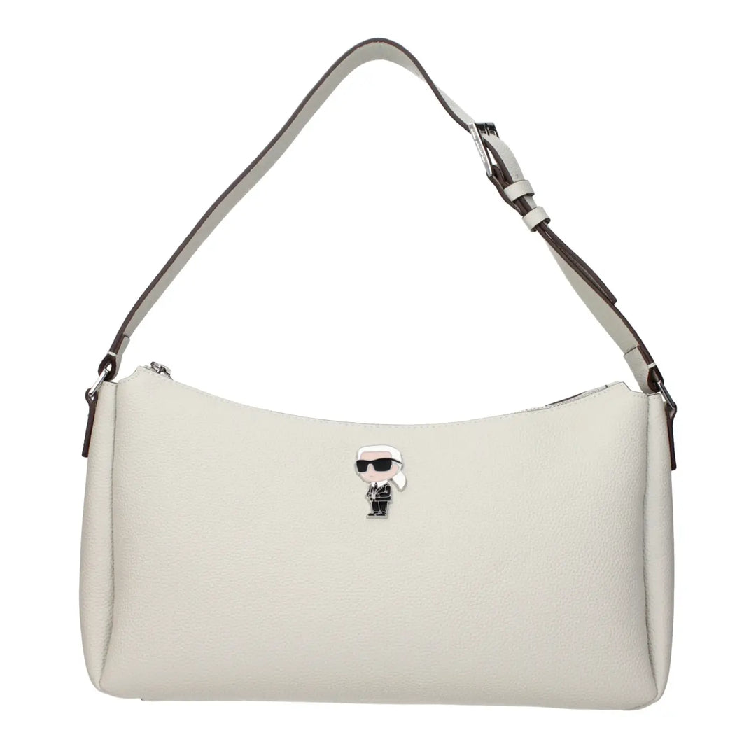 Karl Lagerfeld Gray Leather Shoulder Bag