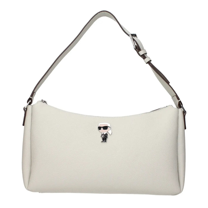 Karl Lagerfeld Gray Leather Shoulder Bag