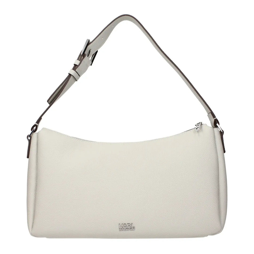 Karl Lagerfeld Gray Leather Shoulder Bag