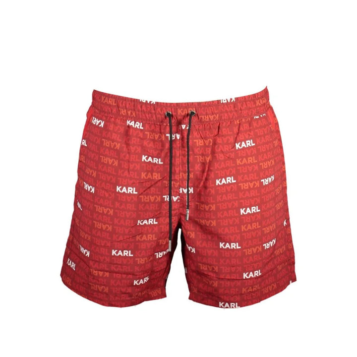 Karl Lagerfeld Rosso Polyester Men Swim Boxer