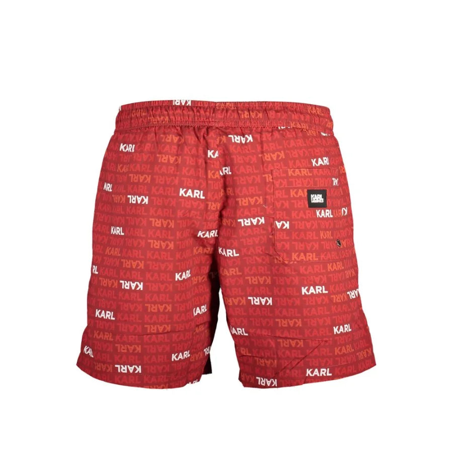 Karl Lagerfeld Rosso Polyester Men Swim Boxer
