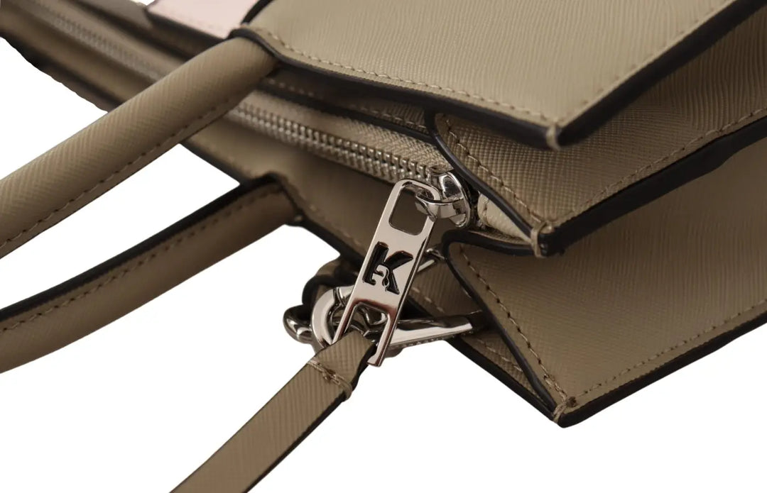 Karl Lagerfeld - Sage Green Polyurethane Tote Shoulder Bag