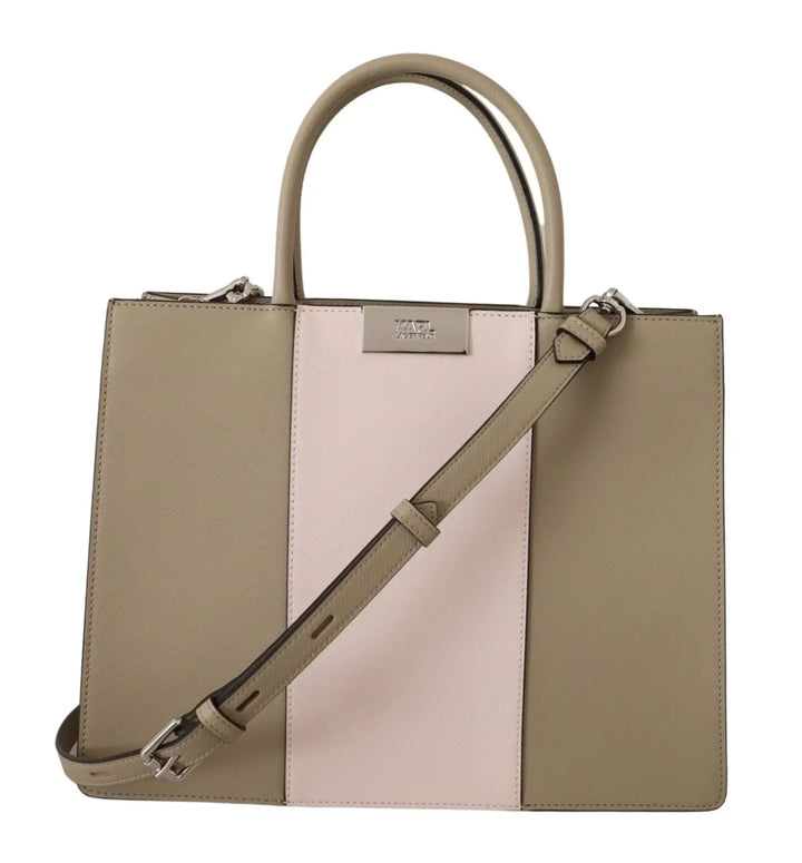 Karl Lagerfeld - Sage Green Polyurethane Tote Shoulder Bag