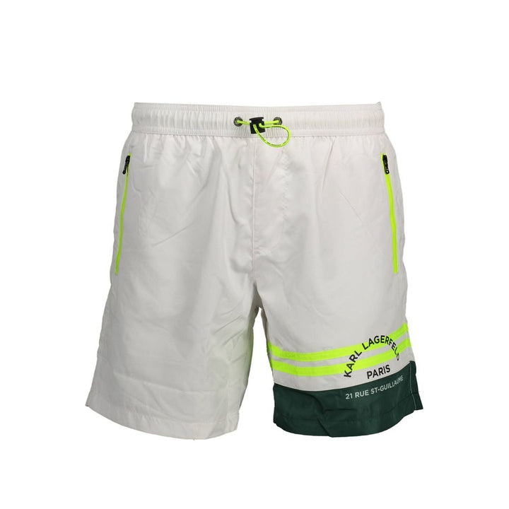 Karl Lagerfeld White Polyester Men’s Swim Boxer