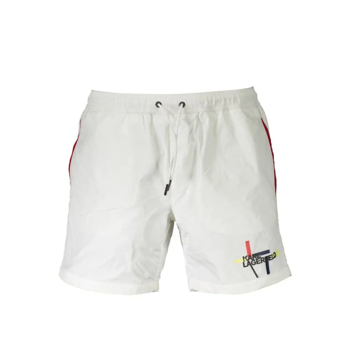 Karl Lagerfeld White Polyester Men’s Swim Boxer