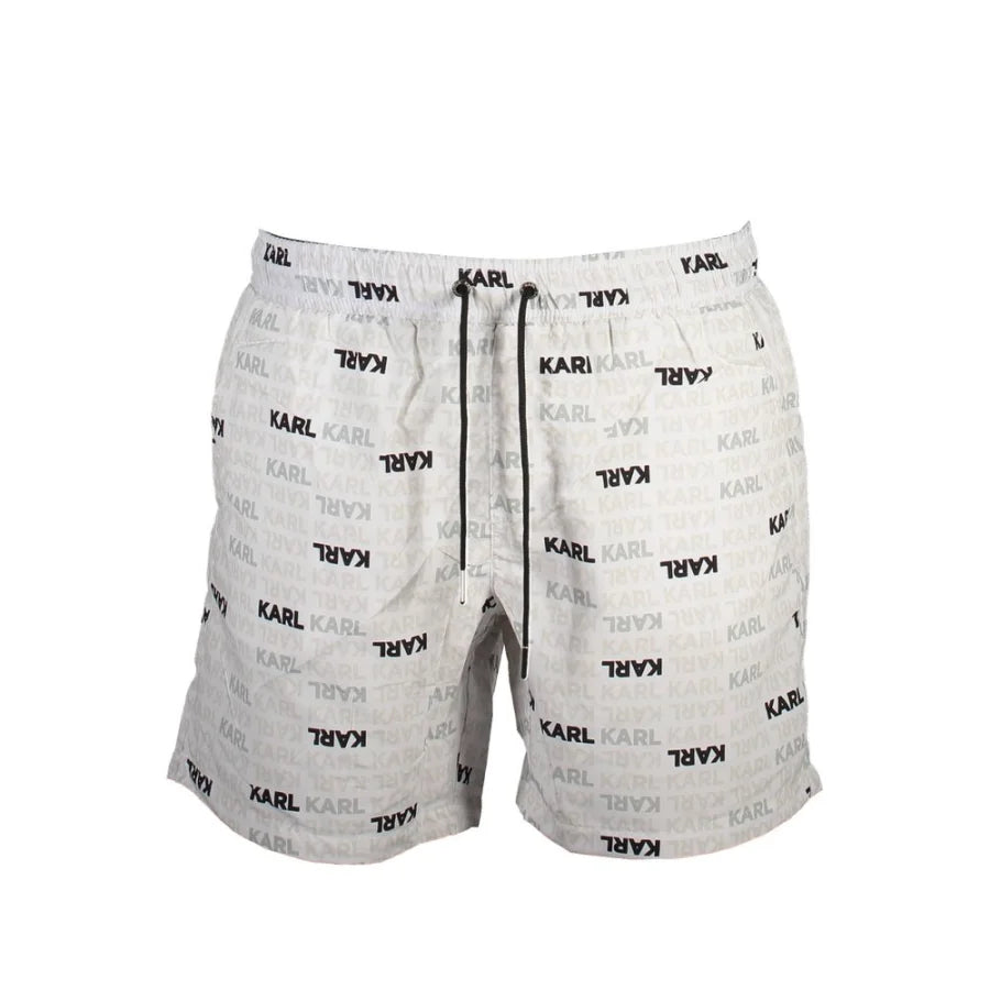 Karl Lagerfeld White Polyester Men’s Swim Trunks