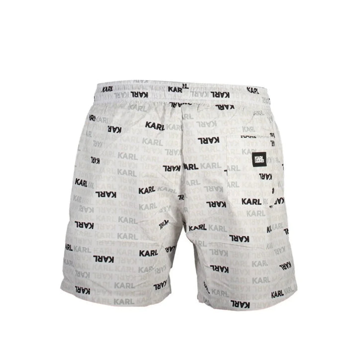 Karl Lagerfeld White Polyester Men’s Swim Trunks
