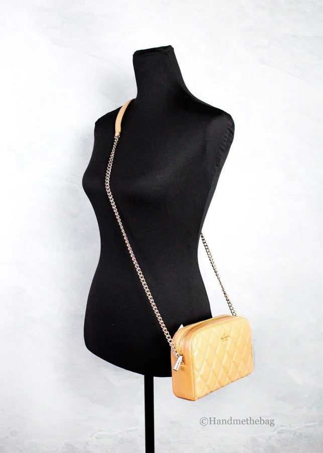 Kate Spade - Carey Mini Tiramisu Quilted Smooth Leather Camera Crossbody Bag