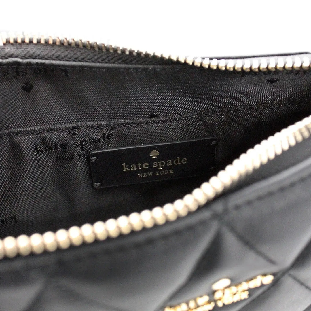 Kate Spade Carey Small Black Quilted Leather Zip Top Crossbody Bag