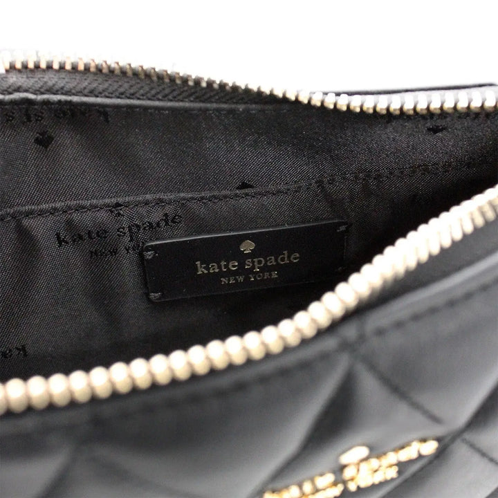 Kate Spade Carey Small Black Quilted Leather Zip Top Crossbody Bag