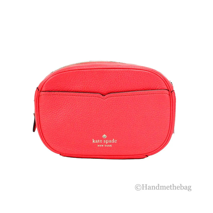 Kate Spade New York Women’S Kourtney Pebbled Leather Zip Around Camera Crossbody Bag (Stoplight)