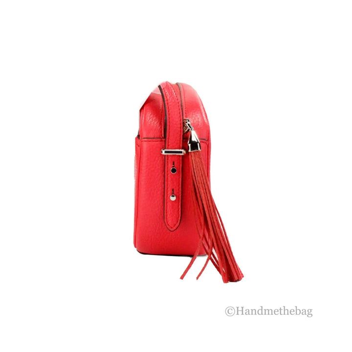Kate Spade New York Women’S Kourtney Pebbled Leather Zip Around Camera Crossbody Bag (Stoplight)
