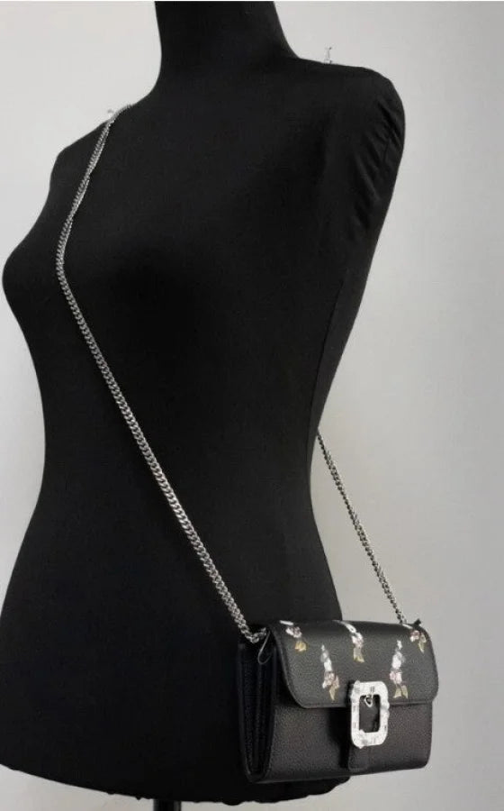Kate Spade X Disney Black Leather Minnie Mouse Wallet Crossbody Bag