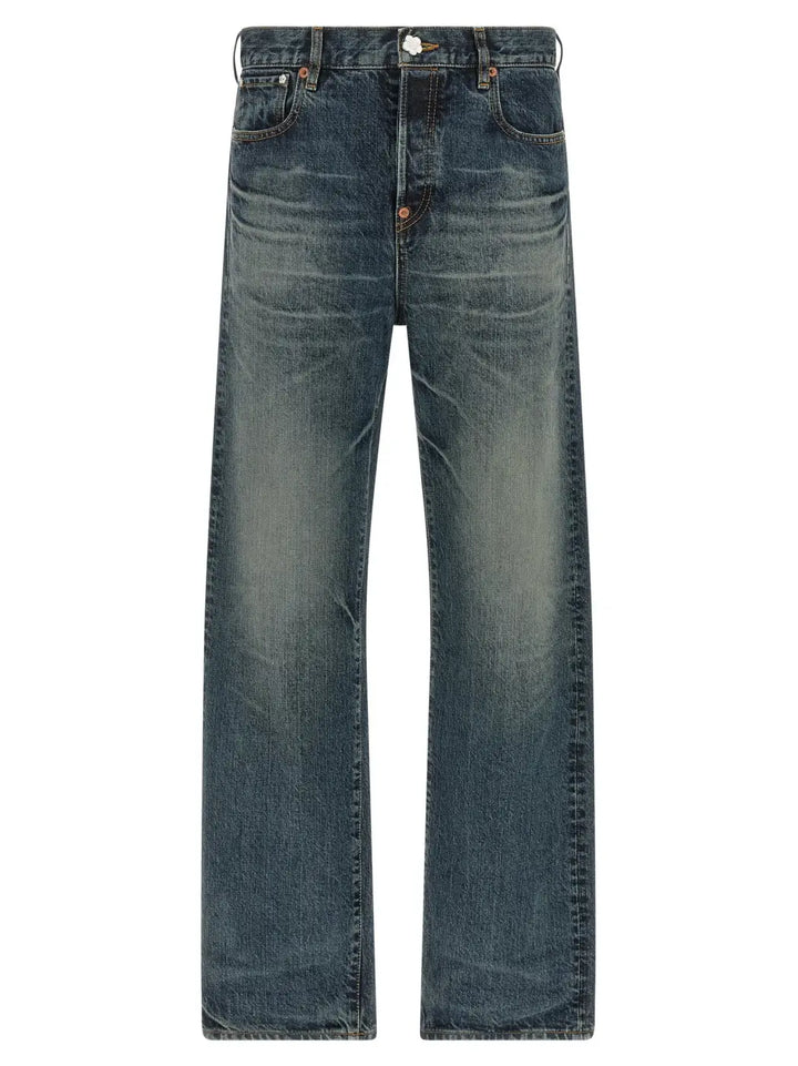 Kenzo Blue Cotton Straight-leg Jeans