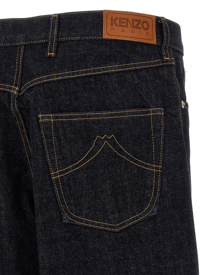 Kenzo Blue Cotton Straight-leg Jeans