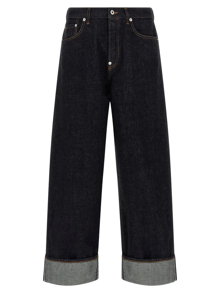 Kenzo Blue Cotton Straight-leg Jeans