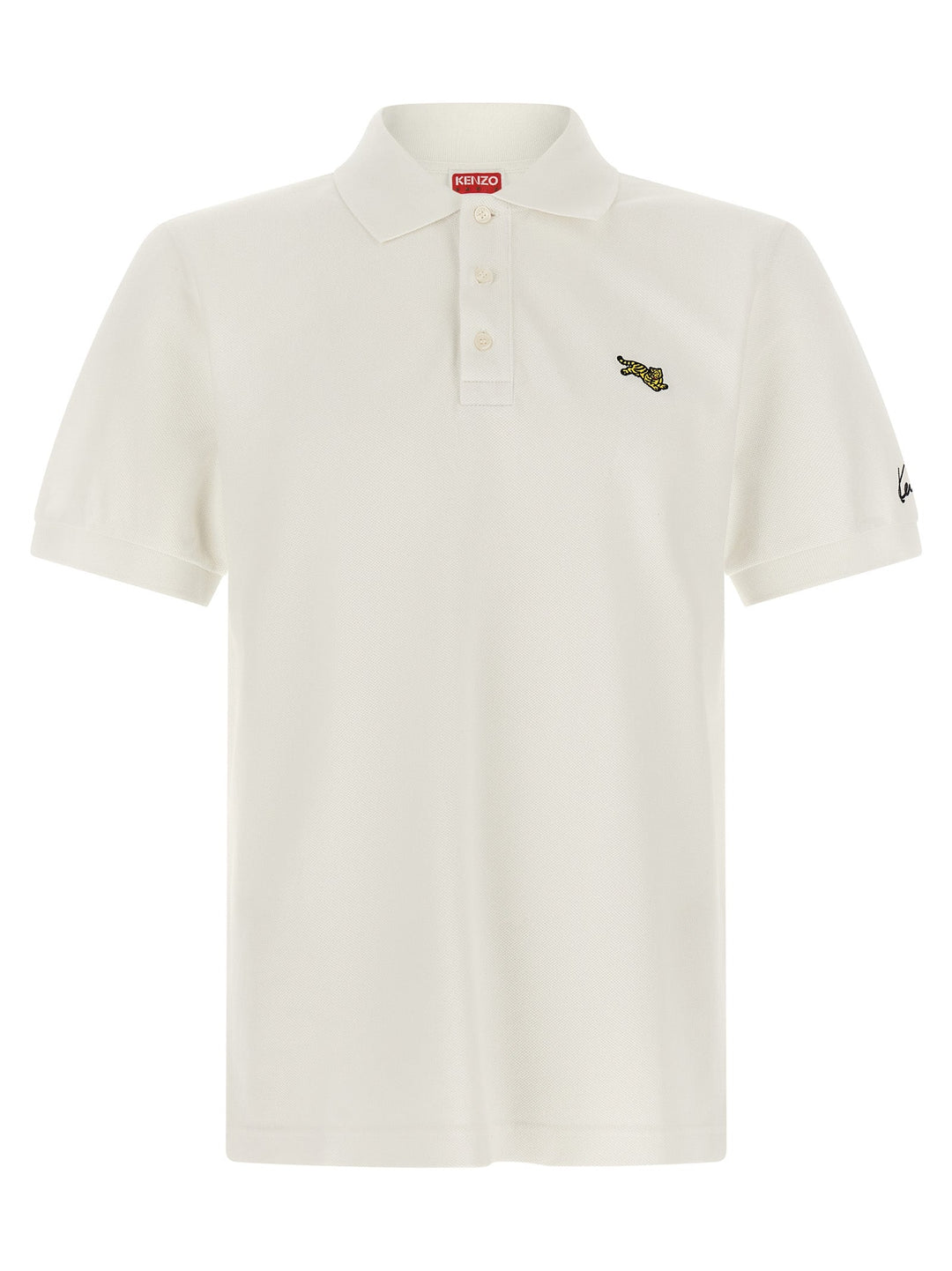 Kenzo White Cotton Polo Shirt