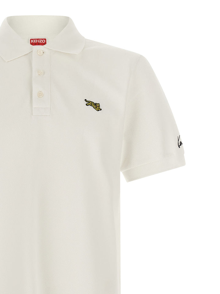 Kenzo White Cotton Polo Shirt