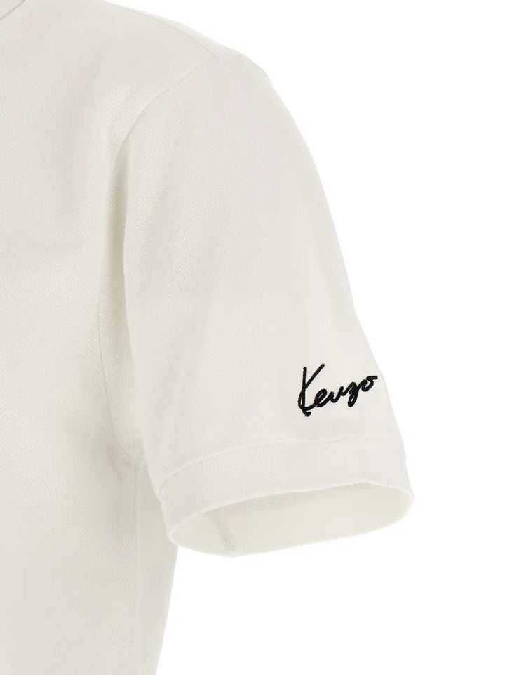 Kenzo White Cotton Polo Shirt