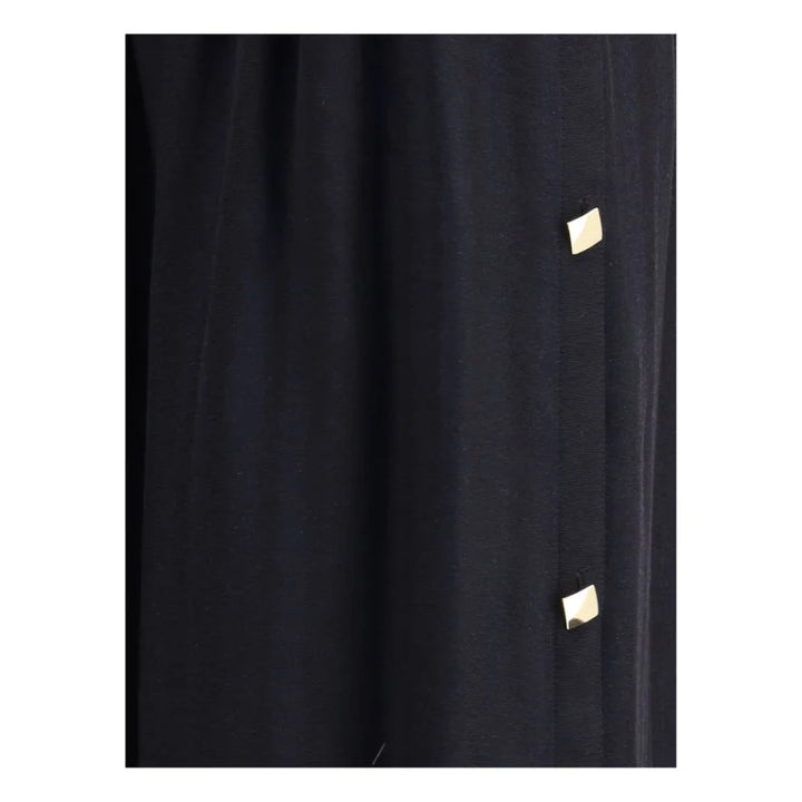 Kristina Ti Black Fleece Wool Long Skirt