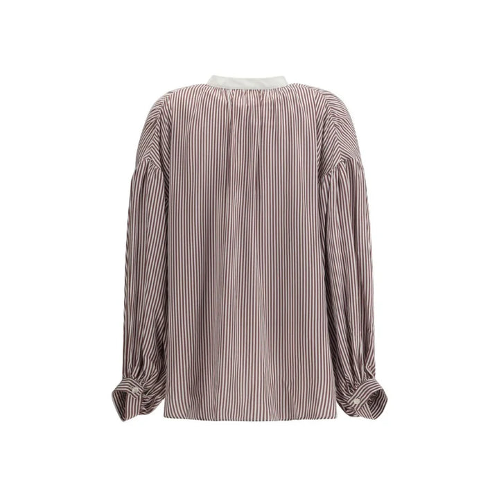 Kristina Ti Bordeaux Viscose Pattern Shirt