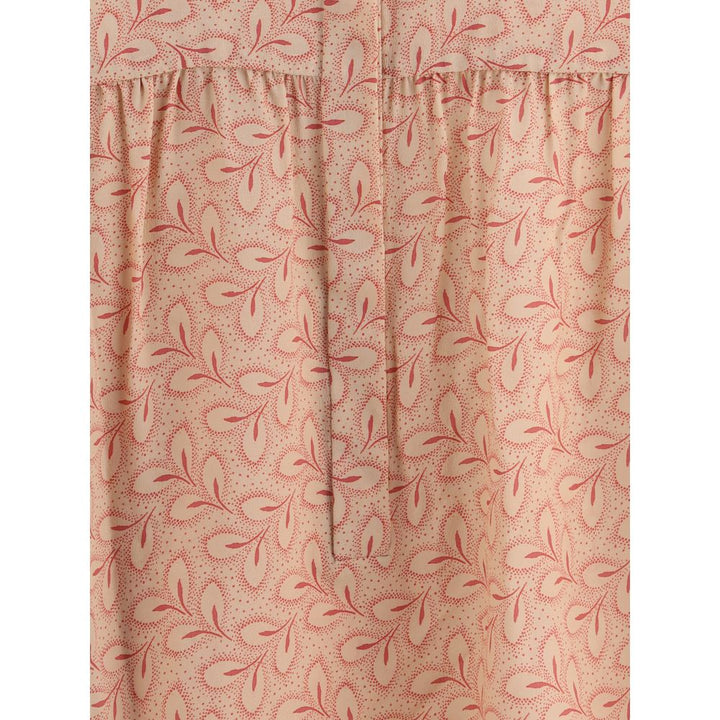 Kristina Ti Blouses - Light Pink Silk Pattern Shirt