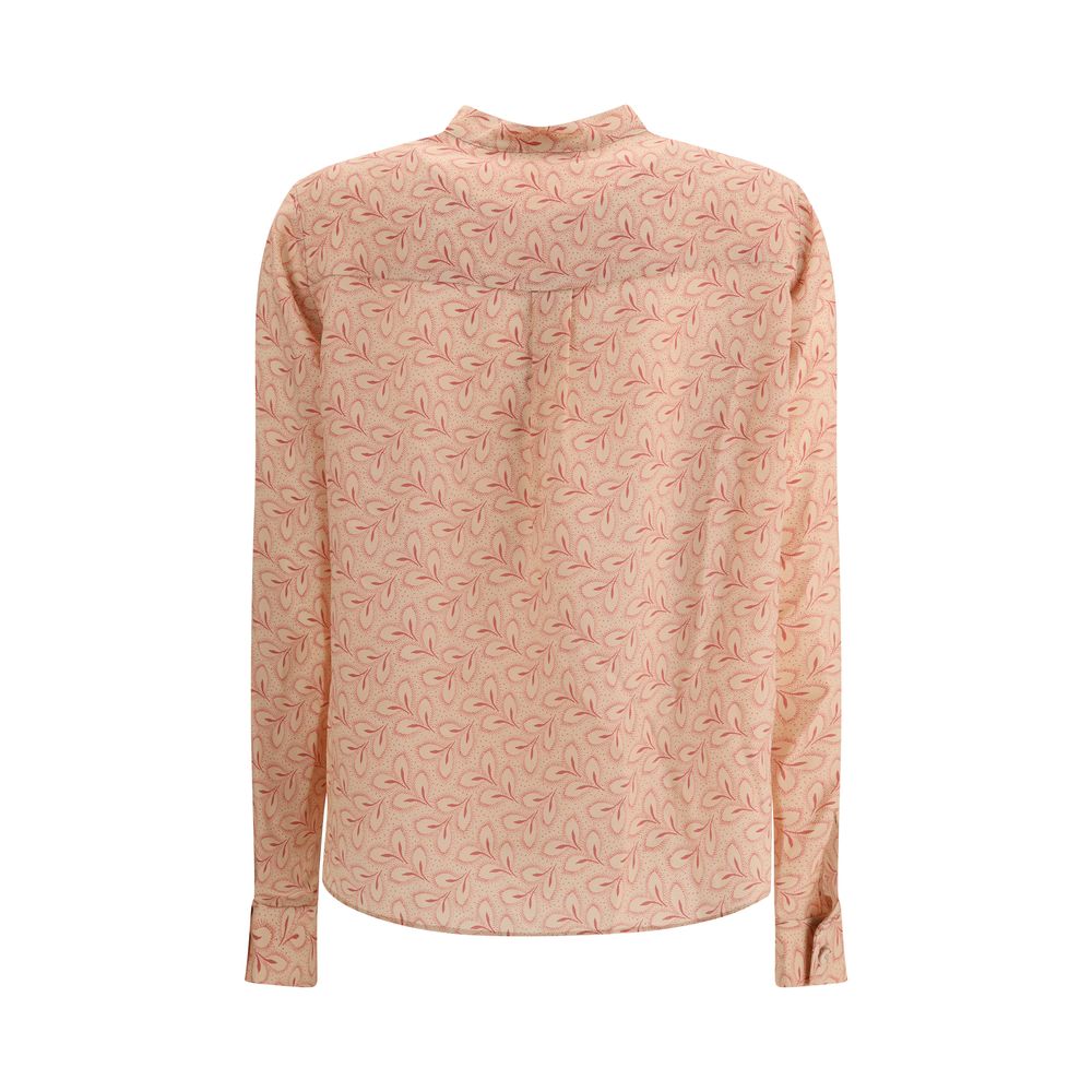 Kristina Ti Blouses - Light Pink Silk Pattern Shirt