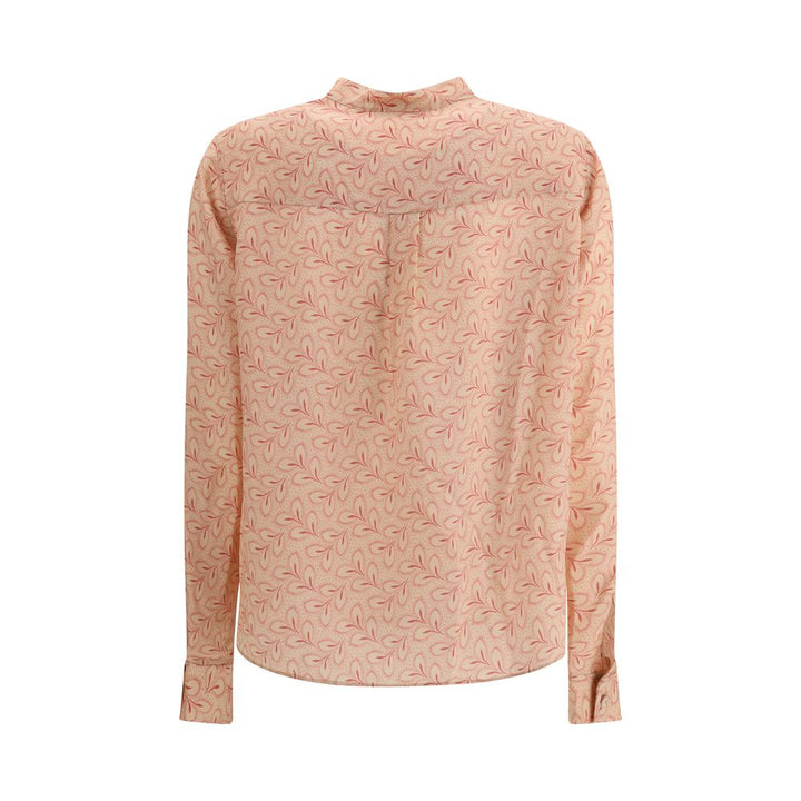 Kristina Ti Blouses - Light Pink Silk Pattern Shirt