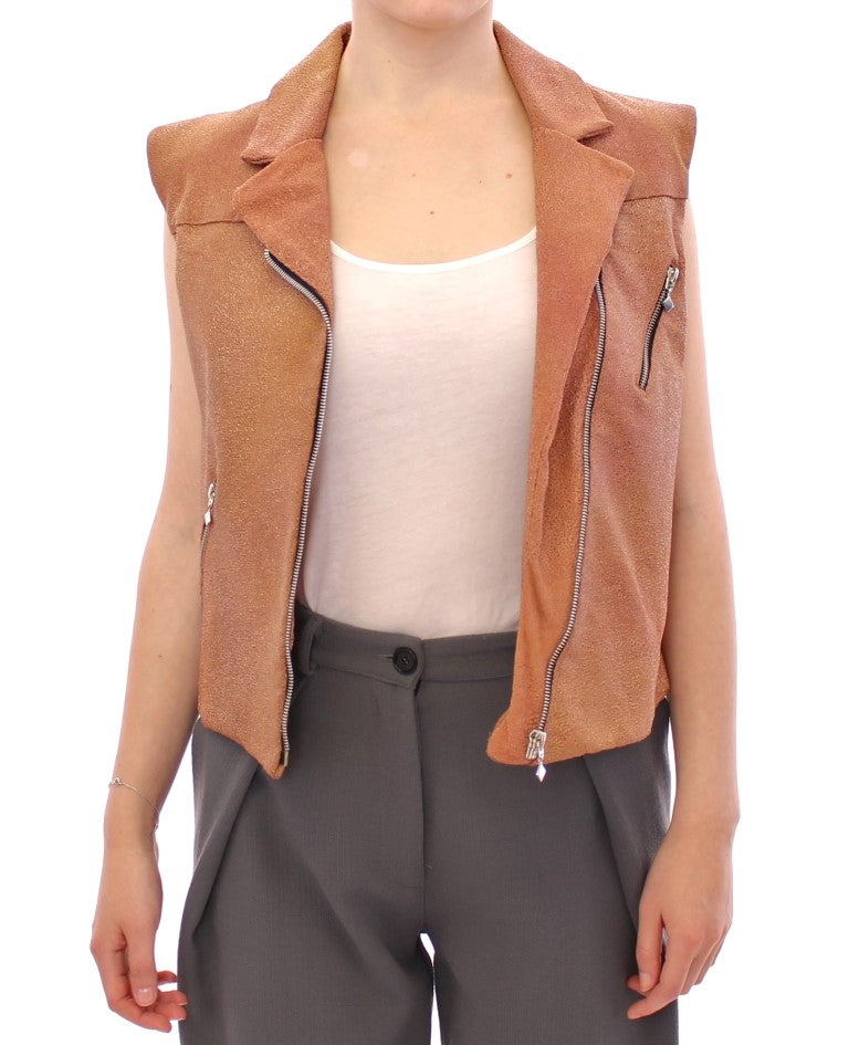 La Maison du Couturier Vests - Brown Leather Jacket Vest