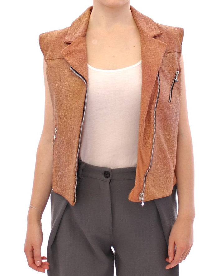 La Maison du Couturier Vests - Brown Leather Jacket Vest