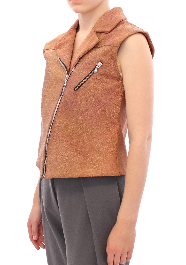 La Maison du Couturier Vests - Brown Leather Jacket Vest