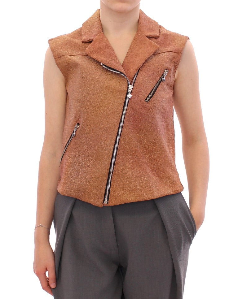 La Maison du Couturier Vests - Brown Leather Jacket Vest