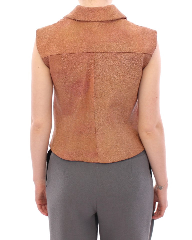 La Maison du Couturier Vests - Brown Leather Jacket Vest