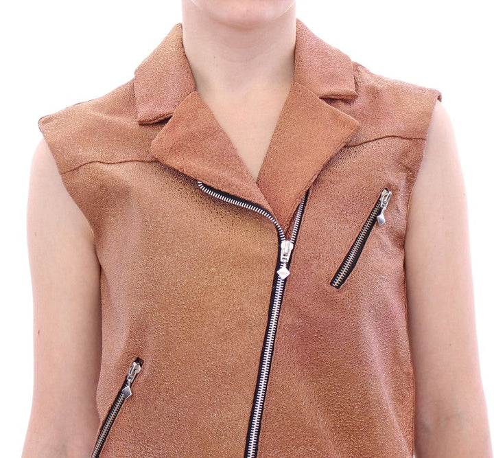 La Maison du Couturier Vests - Brown Leather Jacket Vest