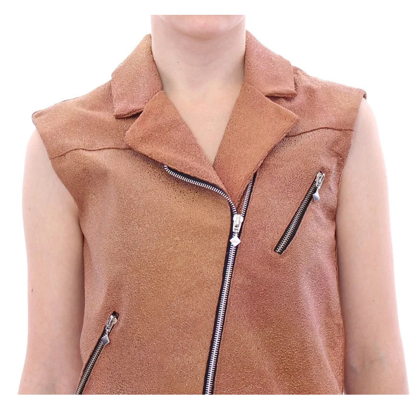 La Maison du Couturier Brown Leather Jacket Vest