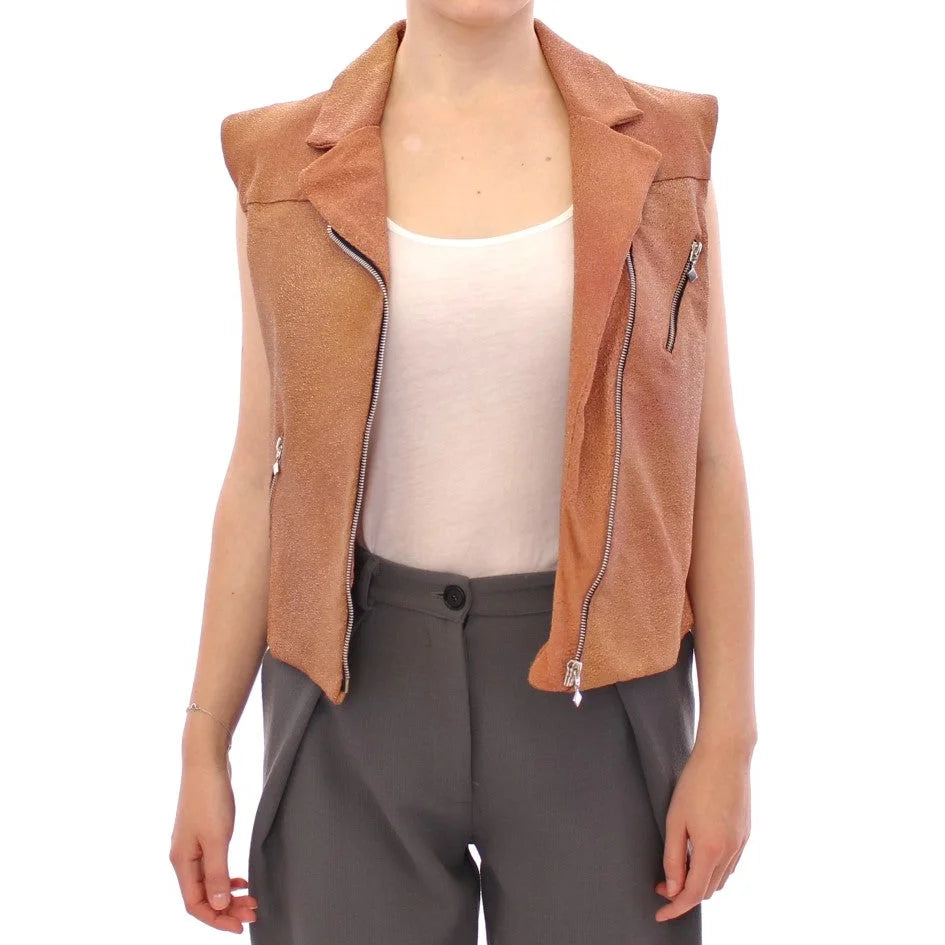 La Maison du Couturier Brown Leather Jacket Vest