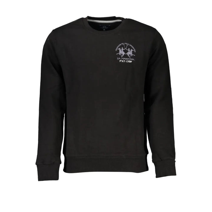 La Martina Black Cotton Men Sweater