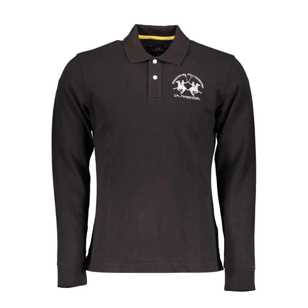 La Martina Black Cotton Men’s Polo Shirt