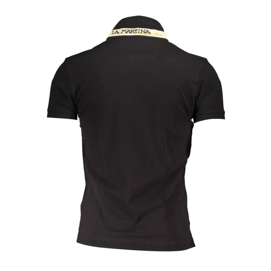 La Martina Black Cotton Men’s Polo Shirt