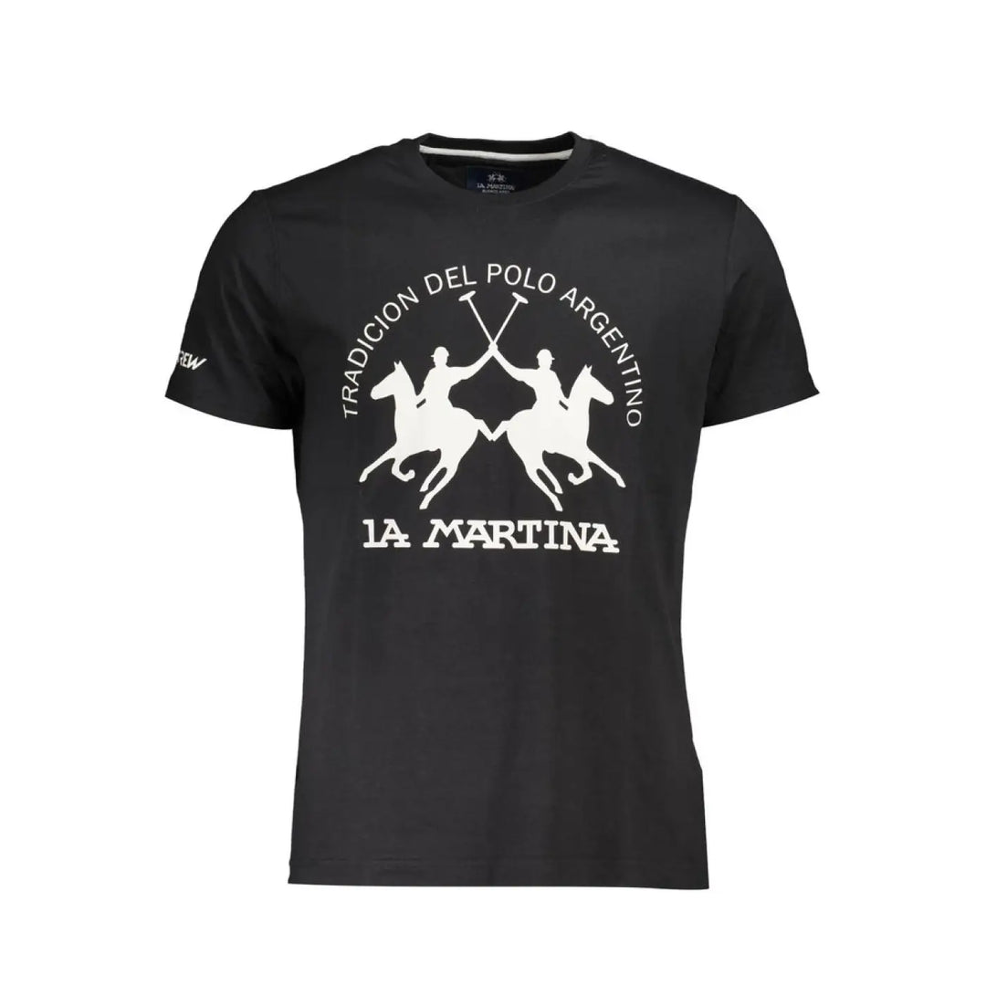 La Martina Black Cotton Men’s T-shirt