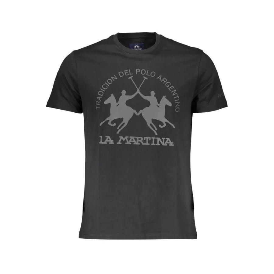 La Martina Black Cotton Men’s T-Shirt