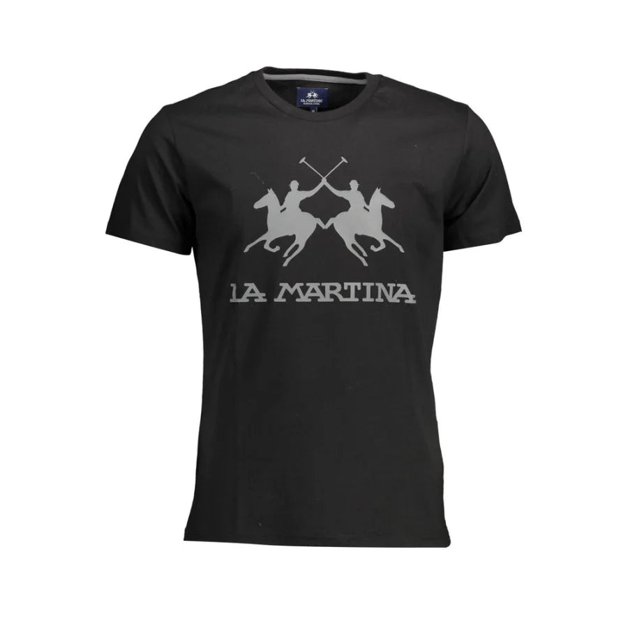 La Martina Black Cotton Men’s T-Shirt