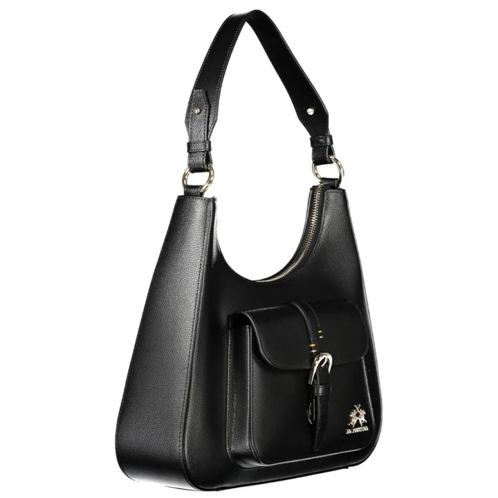 La Martina Black Leather Women’s Shoulder Bag