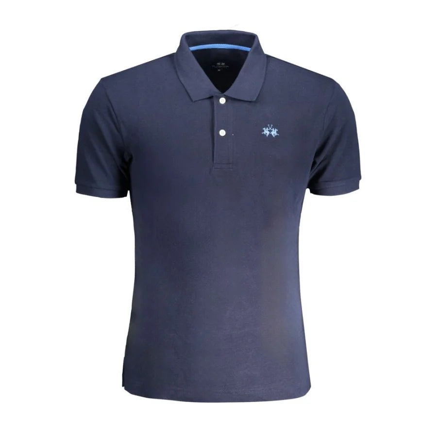 La Martina Blue Cotton Men Polo Shirt