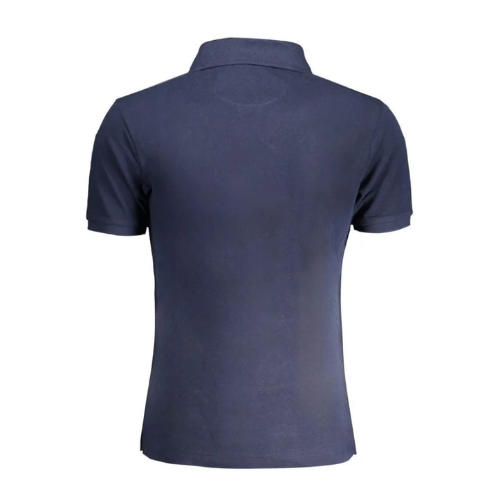 La Martina Blue Cotton Men Polo Shirt