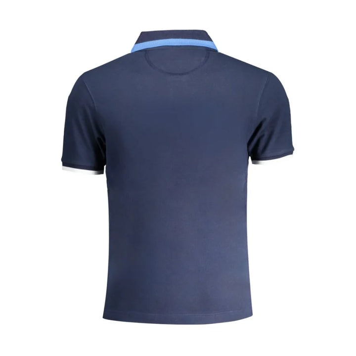 La Martina Blue Cotton Men Polo Shirt