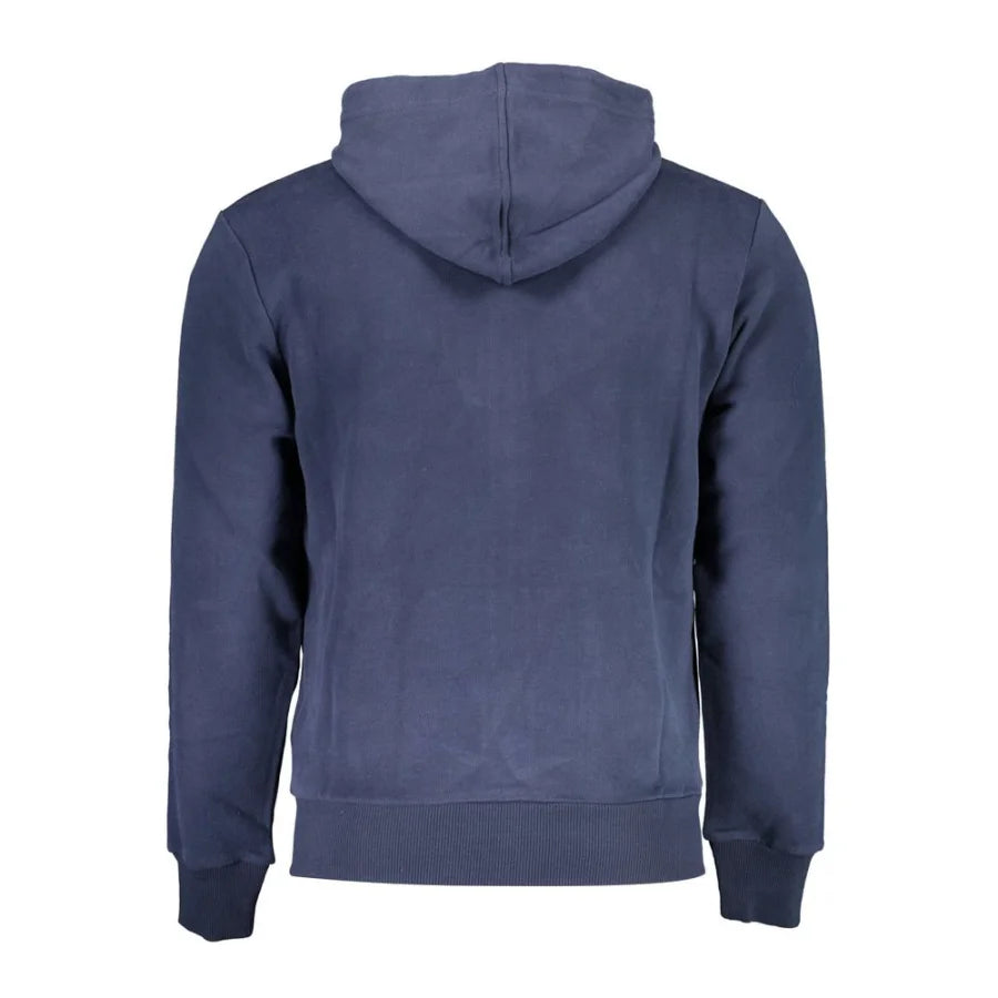 La Martina Blue Cotton Men’s Hooded Sweater