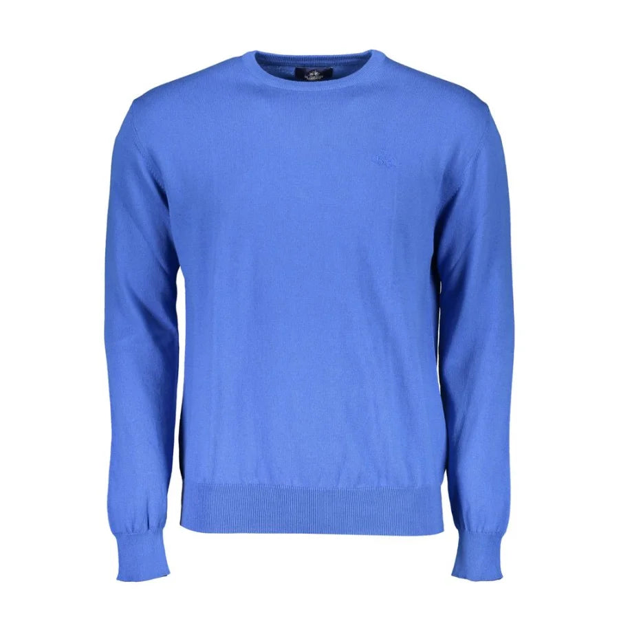 La Martina Blue Cotton Men’s Knitwear Shirt